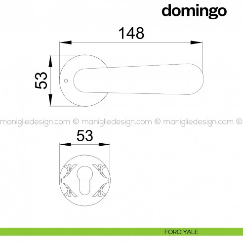 Maniglia per porta Domingo Poggi Mariani con rosetta tonda foro yale