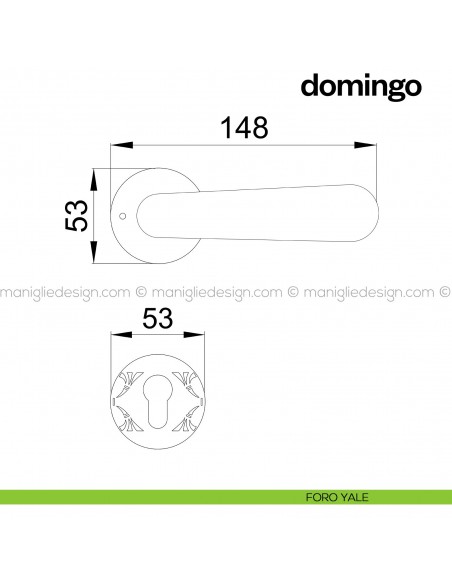 Maniglia per porta Domingo Poggi Mariani con rosetta tonda foro yale