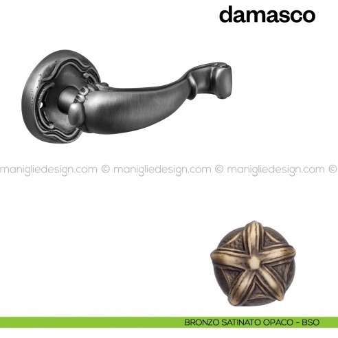 Maniglia per porta Damasco Poggi Mariani con rosetta tonda bronzo satinato opaco - BSO