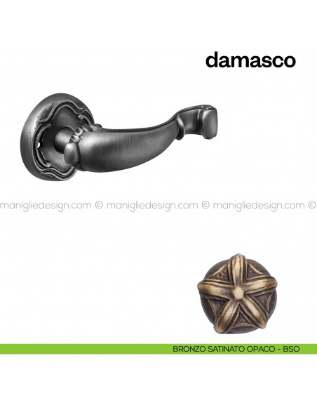 Maniglia per porta Damasco Poggi Mariani con rosetta tonda bronzo satinato opaco - BSO