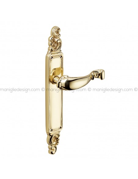 Maniglia per porta con placca Damasco Poggi Mariani