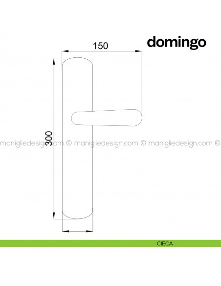 Maniglia per porta con placca Domingo Poggi Mariani cieca