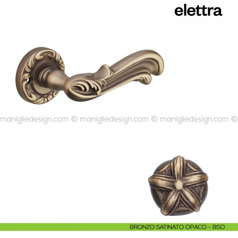 Maniglia per porta Elettra Poggi Mariani con rosetta tonda bronzo satinato opaco - BSO