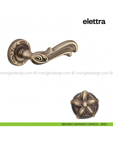Maniglia per porta Elettra Poggi Mariani con rosetta tonda bronzo satinato opaco - BSO