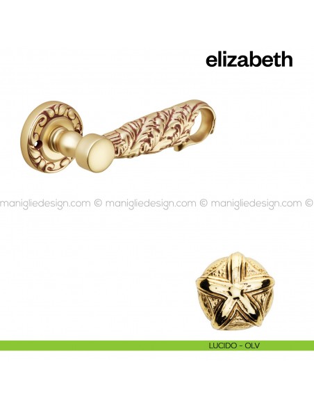 Maniglia per porta Elizabeth Poggi Mariani con rosetta tonda lucido - OLV