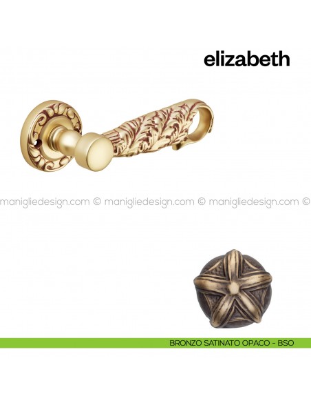Maniglia per porta Elizabeth Poggi Mariani con rosetta bronzo satinato opaco - BSO