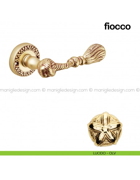 Maniglia per porta Fiocco Poggi Mariani con rosetta tonda lucido - OLV