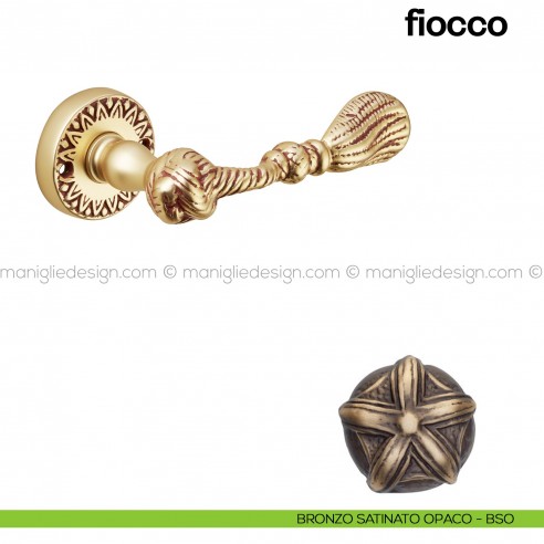 Maniglia per porta Fiocco Poggi Mariani con rosetta bronzo satinato opaco - BSO