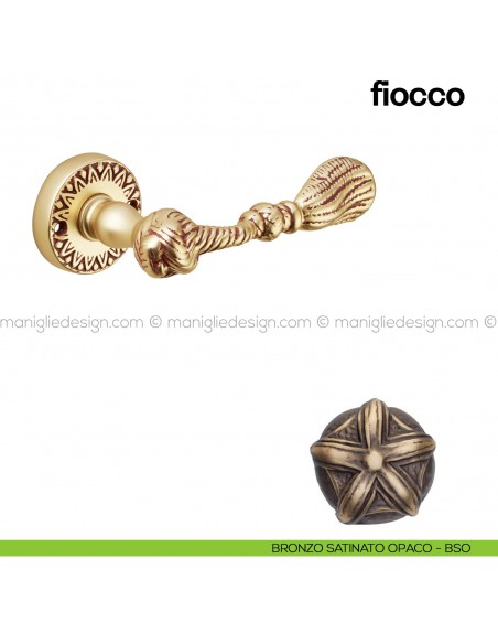 Maniglia per porta Fiocco Poggi Mariani con rosetta bronzo satinato opaco - BSO