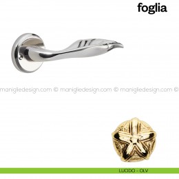 Maniglia per porta Foglia Poggi Mariani con rosetta tonda 2