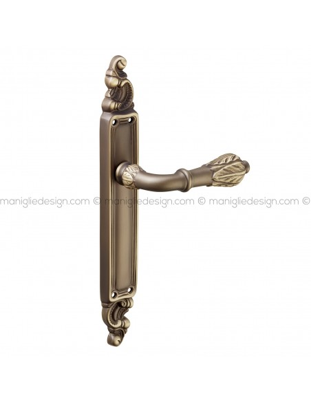 Maniglia per porta con placca Fronda Poggi Mariani