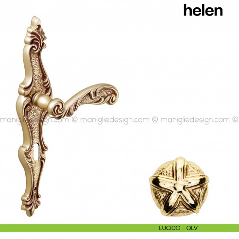 Maniglia per porta Helen con placca Poggi Mariani Lucido - OLV foro patent