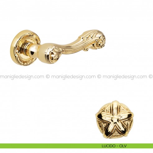 Maniglia per porta Isana Poggi Mariani con rosetta tonda lucido - OLV