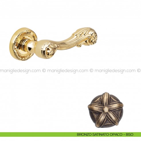 Maniglia per porta Isana Poggi Mariani con rosetta tonda bronzo satinato opaco - BSO