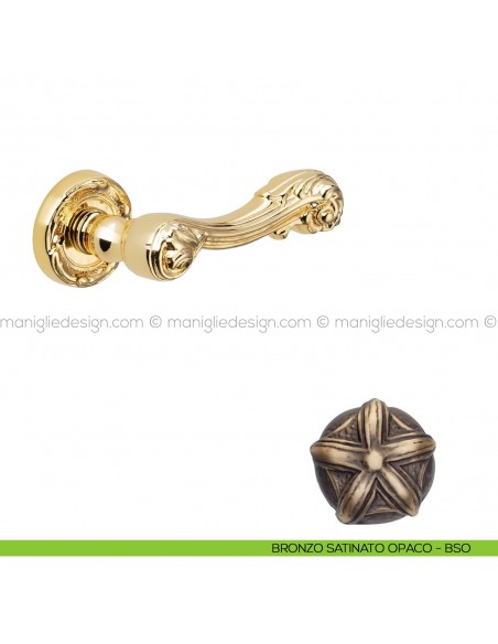 Maniglia per porta Isana Poggi Mariani con rosetta tonda bronzo satinato opaco - BSO