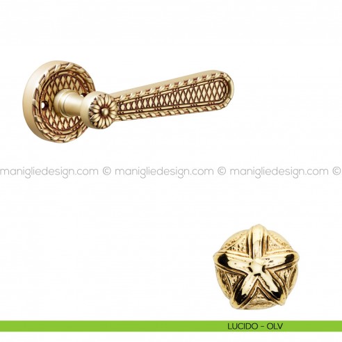 Maniglia per porta Jordan Poggi Mariani con rosetta tonda lucido - OLV