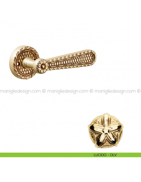 Maniglia per porta Jordan Poggi Mariani con rosetta tonda lucido - OLV