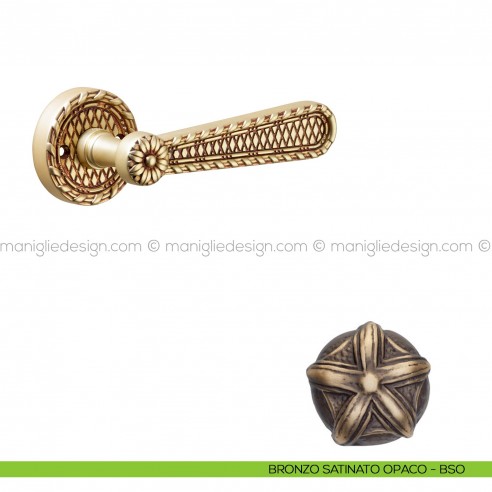 Maniglia per porta Jordan Poggi Mariani con rosetta tonda bronzo satinato opaco - BSO