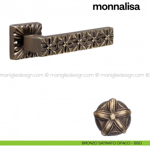 Maniglia per porta Monnalisa Poggi Mariani con rosetta quadrata bronzo satinato opaco - BSO