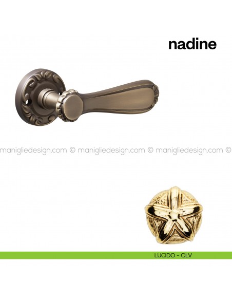 Maniglia per porta Nadine Poggi Mariani con rosetta tonda Lucido -OLV