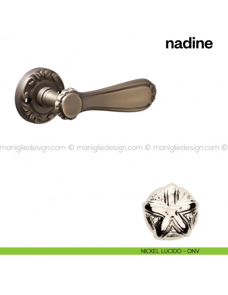 Maniglia per porta Nadine Poggi Mariani con rosetta tonda Nickel lucido -ONV