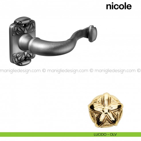 Maniglia per porta Nicole Poggi Mariani con rosetta rettangolare lucido - OLV