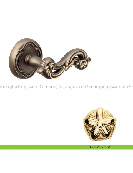 Maniglia per porta Ninfa Poggi Mariani con rosetta tonda lucido - OLV