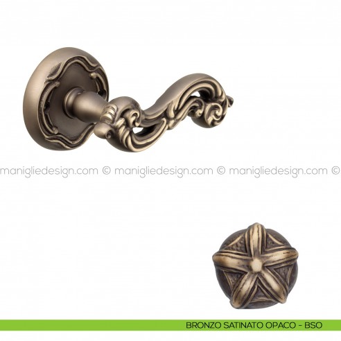 Maniglia per porta Ninfa Poggi Mariani con rosetta tonda bronzo satinato opaco - BSO
