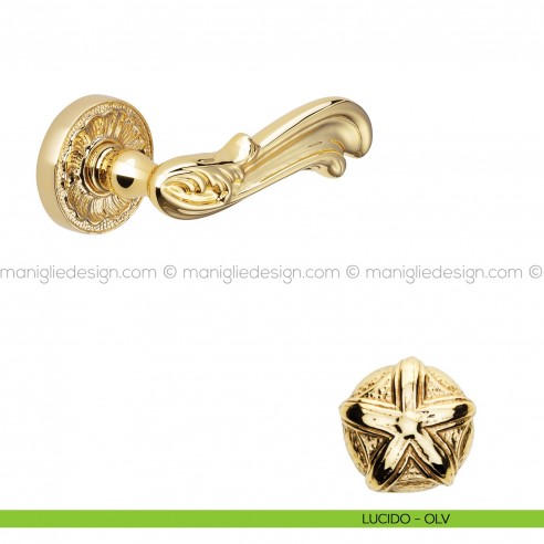 Maniglia per porta Ning Poggi Mariani con rosetta tonda lucido - OLV