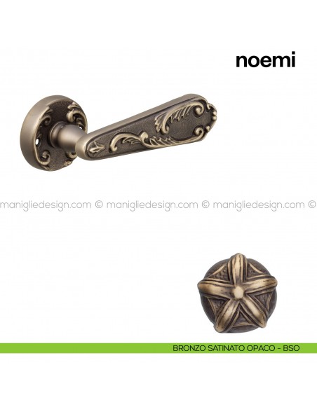 Maniglia per porta Noemi Poggi Mariani con rosetta tonda bronzo satinato opaco - BSO