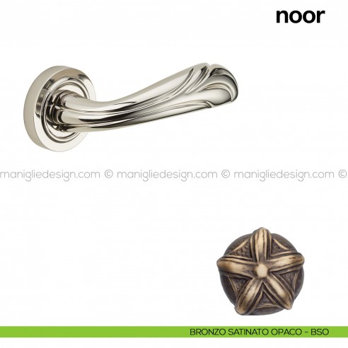 Maniglia per porta Noor Poggi Mariani con rosetta bronzo satinato opaco - BSO