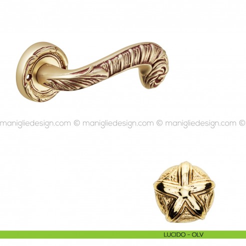 Maniglia per porta Olimpia Poggi Mariani con rosetta tonda lucido - OLV