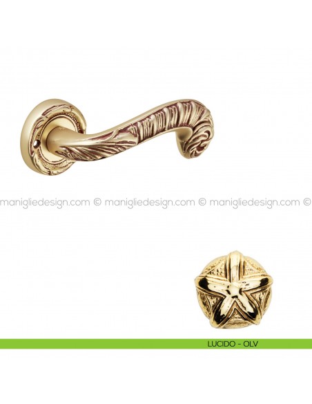 Maniglia per porta Olimpia Poggi Mariani con rosetta tonda lucido - OLV