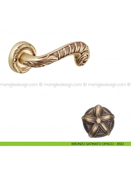 Maniglia per porta Olimpia Poggi Mariani con rosetta tonda bronzo satinato opaco - BSO