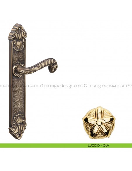 Maniglia per porta con placca Olimpia Poggi Mariani lucido - OLV cieca