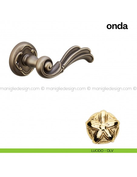 Maniglia per porta Onda Poggi Mariani con rosetta tonda lucido - OLV