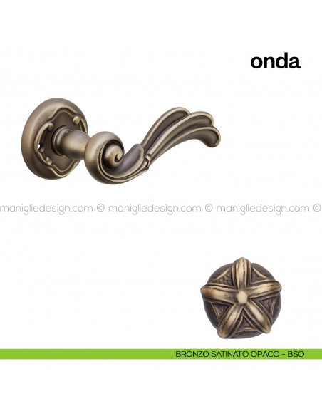 Maniglia per porta Onda Poggi Mariani con rosetta tonda bronzo satinato opaco - BSO