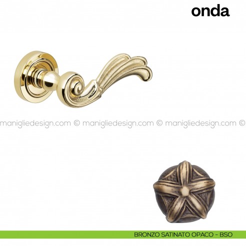 Maniglia per porta Onda Poggi Mariani con rosetta semplice bronzo satinato opaco - BSO