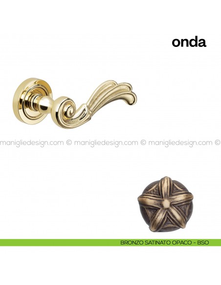 Maniglia per porta Onda Poggi Mariani con rosetta semplice bronzo satinato opaco - BSO