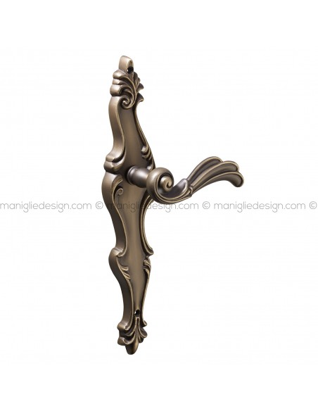 Maniglia per porta con placca Onda Poggi Mariani