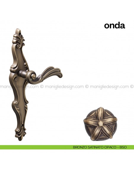 Maniglia per porta con placca Onda Poggi Mariani bronzo satinato opaco - BSO cieca