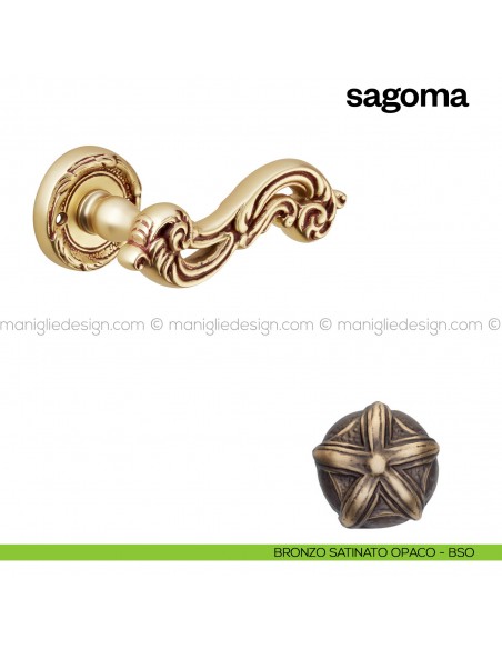 Maniglia per porta Sagoma Poggi Mariani con rosetta tonda bronzo satinato opaco - BSO