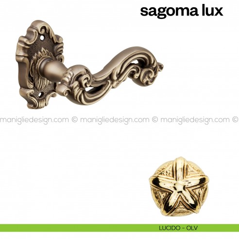 Maniglia per porta Sagoma Lux Poggi Mariani con rosetta tonda lucido - OLV