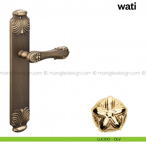 Maniglia per porta con placca Wati Poggi Mariani  lucido - OLV cieca