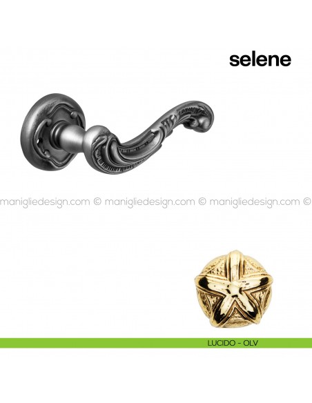 Maniglia per porta Selene Poggi Mariani con rosetta tonda lucido - OLV