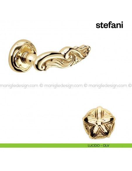 Maniglia per porta Stefani Poggi Mariani con rosetta tonda lucido - OLV