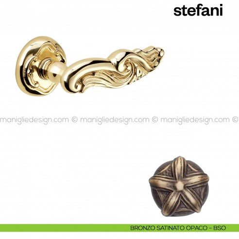 Maniglia per porta Stefani Poggi Mariani con rosetta tonda bronzo satinato opaco - BSO