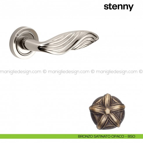 Maniglia per porta Stenny Poggi Mariani con rosetta tonda bronzo satinato opaco - BSO