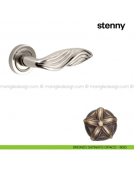 Maniglia per porta Stenny Poggi Mariani con rosetta tonda bronzo satinato opaco - BSO