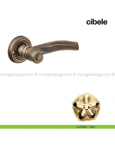 Maniglia per porta Cibele Poggi Mariani con rosetta tonda lucido - OLV